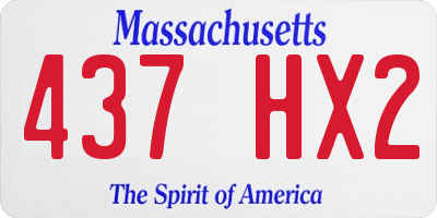 MA license plate 437HX2