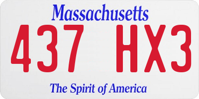 MA license plate 437HX3