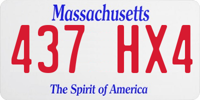 MA license plate 437HX4