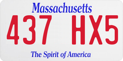 MA license plate 437HX5