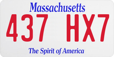 MA license plate 437HX7