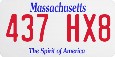 MA license plate 437HX8