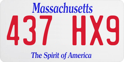 MA license plate 437HX9