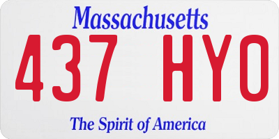 MA license plate 437HY0