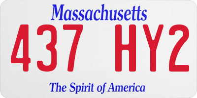 MA license plate 437HY2