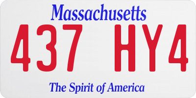 MA license plate 437HY4