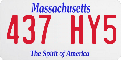 MA license plate 437HY5