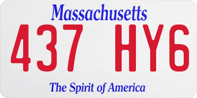MA license plate 437HY6