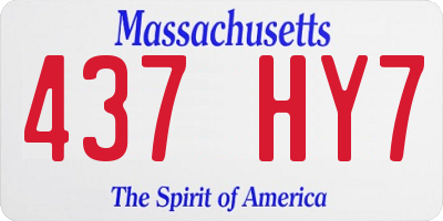 MA license plate 437HY7