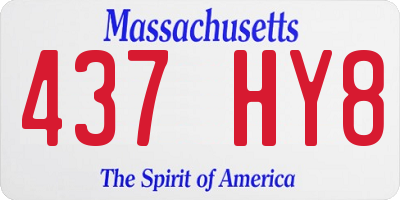 MA license plate 437HY8