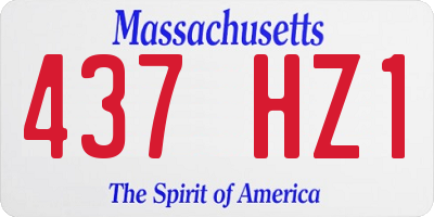 MA license plate 437HZ1