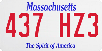 MA license plate 437HZ3