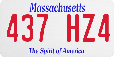 MA license plate 437HZ4