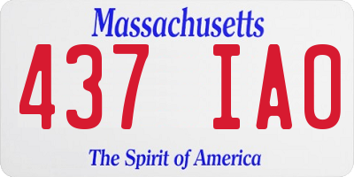 MA license plate 437IA0