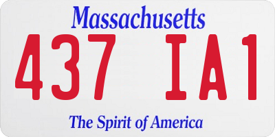 MA license plate 437IA1