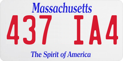 MA license plate 437IA4