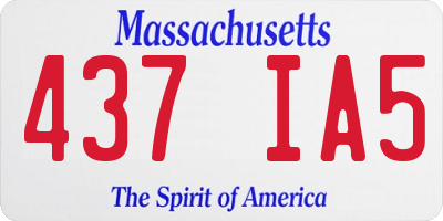 MA license plate 437IA5