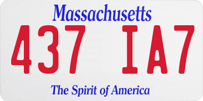 MA license plate 437IA7