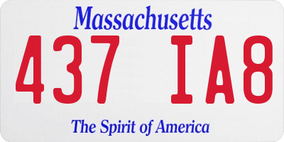 MA license plate 437IA8