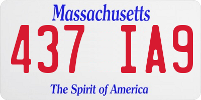 MA license plate 437IA9