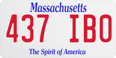 MA license plate 437IB0
