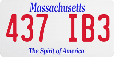MA license plate 437IB3