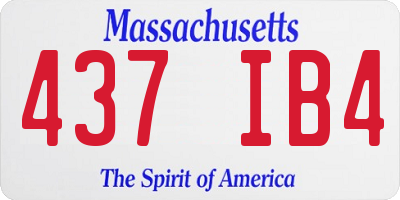 MA license plate 437IB4