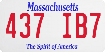 MA license plate 437IB7