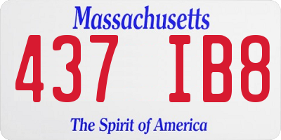 MA license plate 437IB8