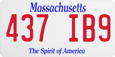 MA license plate 437IB9