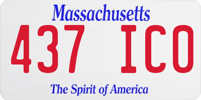 MA license plate 437IC0