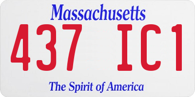 MA license plate 437IC1