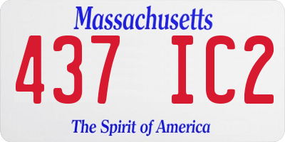 MA license plate 437IC2