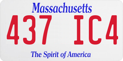 MA license plate 437IC4