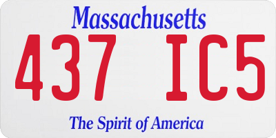 MA license plate 437IC5