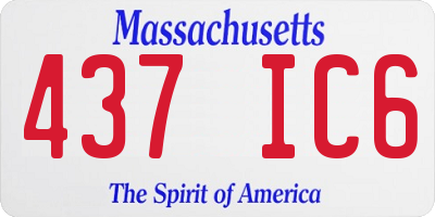 MA license plate 437IC6
