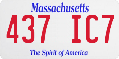 MA license plate 437IC7