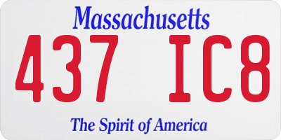 MA license plate 437IC8