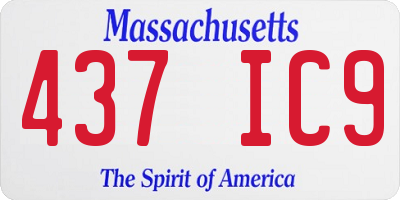 MA license plate 437IC9