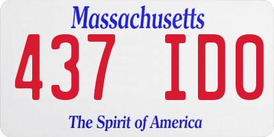 MA license plate 437ID0