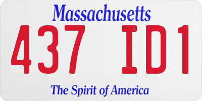 MA license plate 437ID1