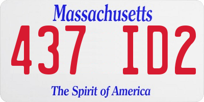 MA license plate 437ID2