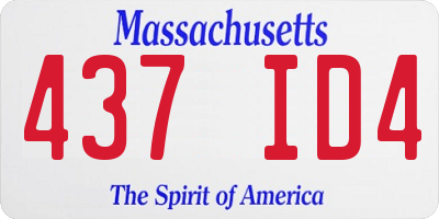 MA license plate 437ID4