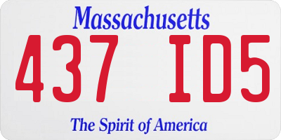 MA license plate 437ID5