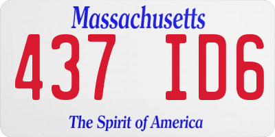 MA license plate 437ID6