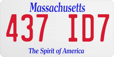 MA license plate 437ID7
