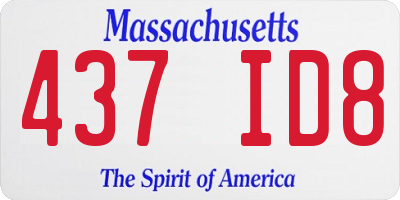 MA license plate 437ID8