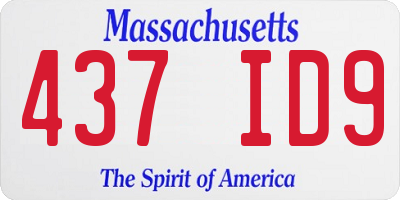 MA license plate 437ID9