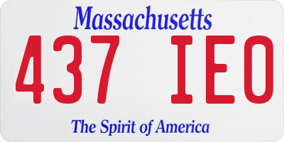 MA license plate 437IE0