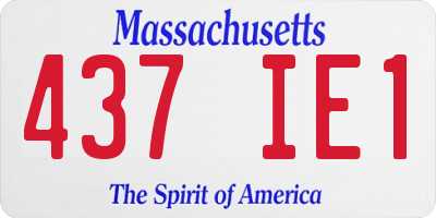 MA license plate 437IE1